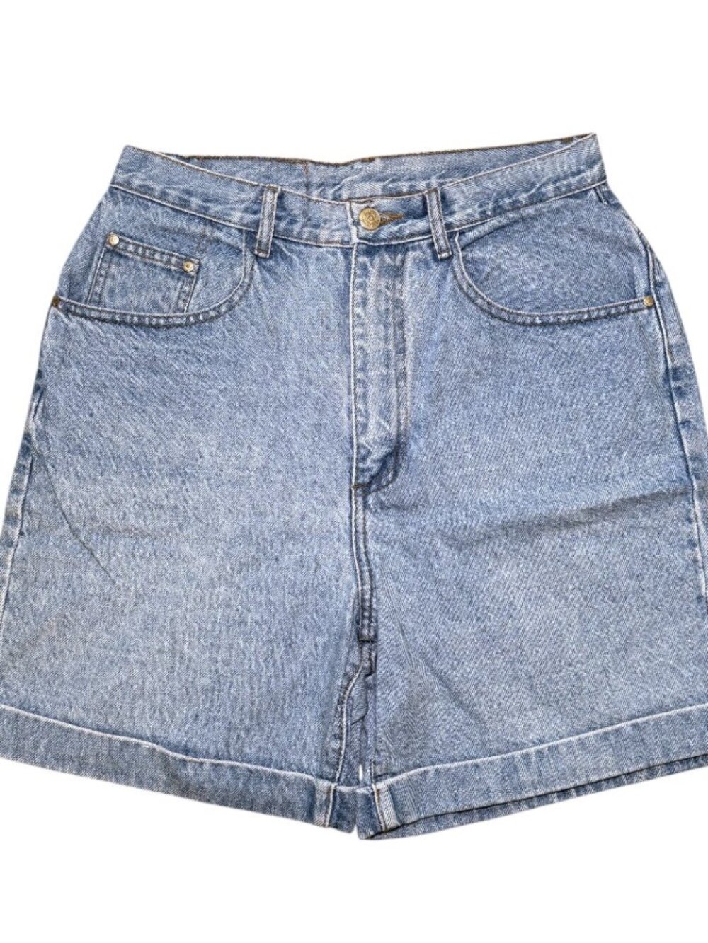 Vintage 80s 90s Gitano High Rise Denim Jean Mom Shorts 6" Inseam Medium Wash 10